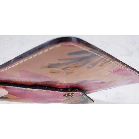 PATRICIA NASH Women's Leather Envelope Clutch Purse Floral Spring Multicolor GUC - Picture 6 of 16